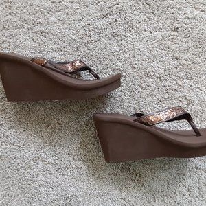 Colin Stuart Brown Wedge Sandals